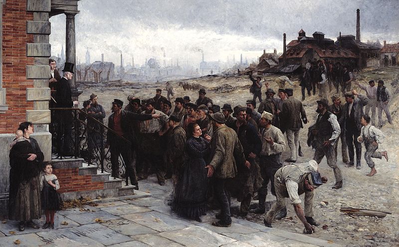 'The Strike.' Oil on canvas by Robert Koehler, 1886